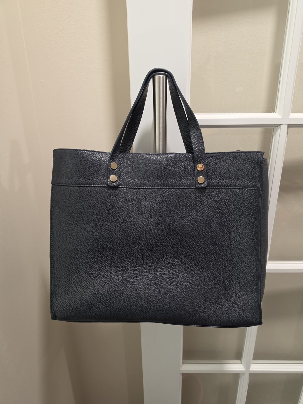 Mark & Graham Black Pebbled Leather Tote Travel Bag